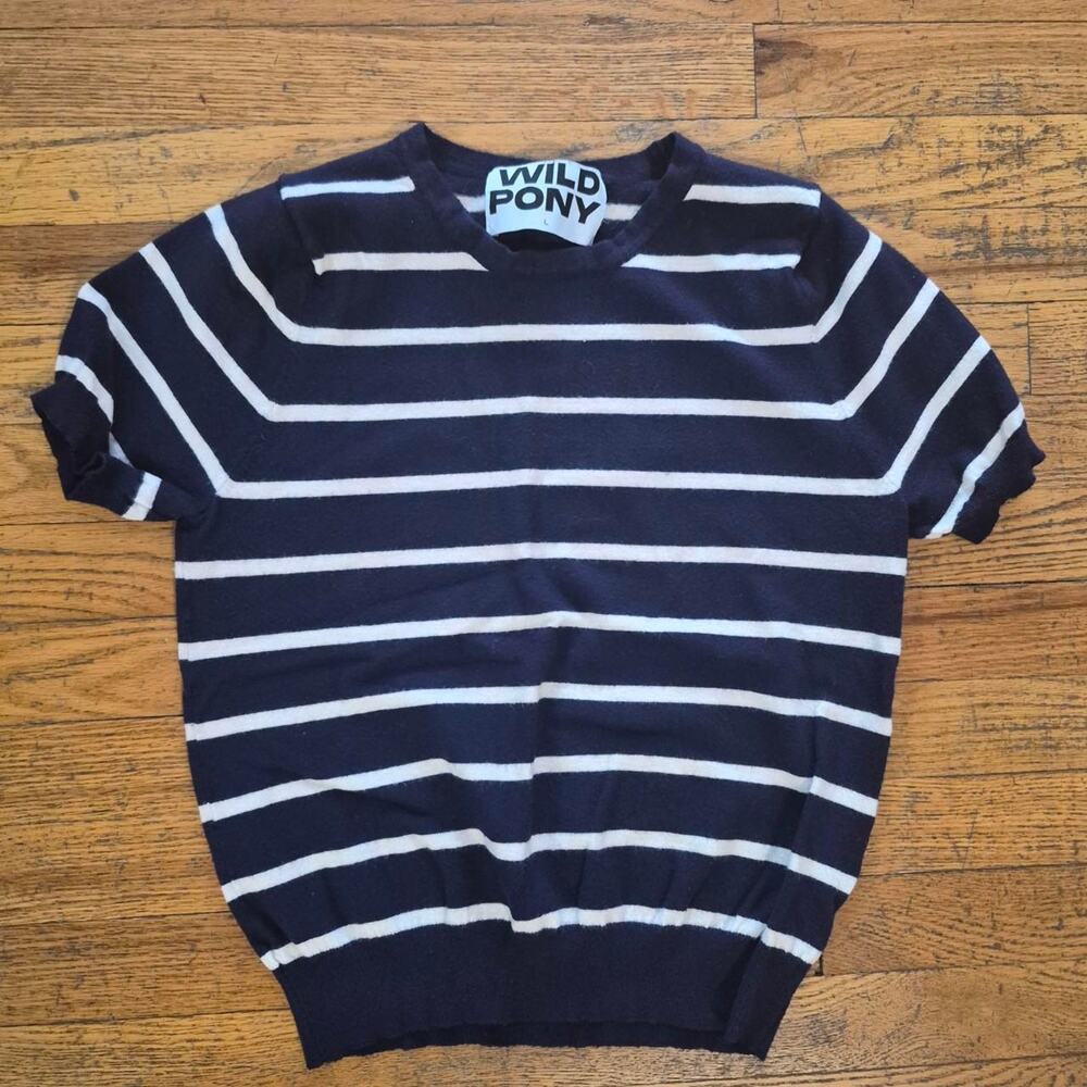 Wild pony navy blue stripe sweater